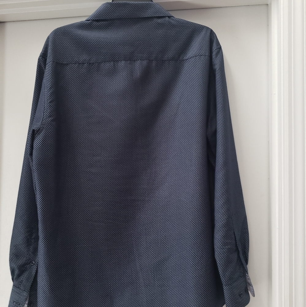 Mens Nicole Miller Dark Blue Button Down Shirt - Picture 4 of 8